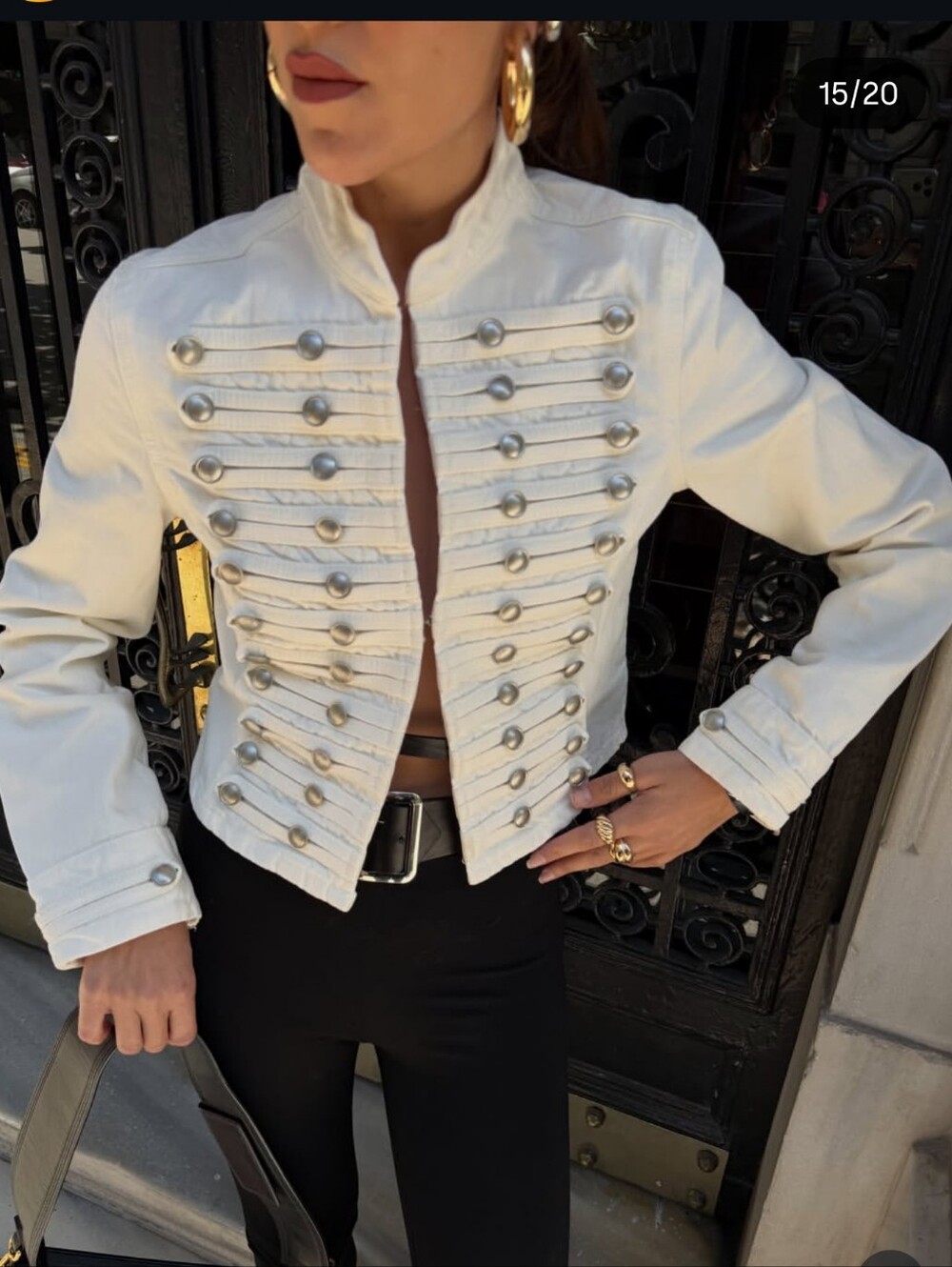 ZARA TRF FITTED BUTTON DENIM JACKET